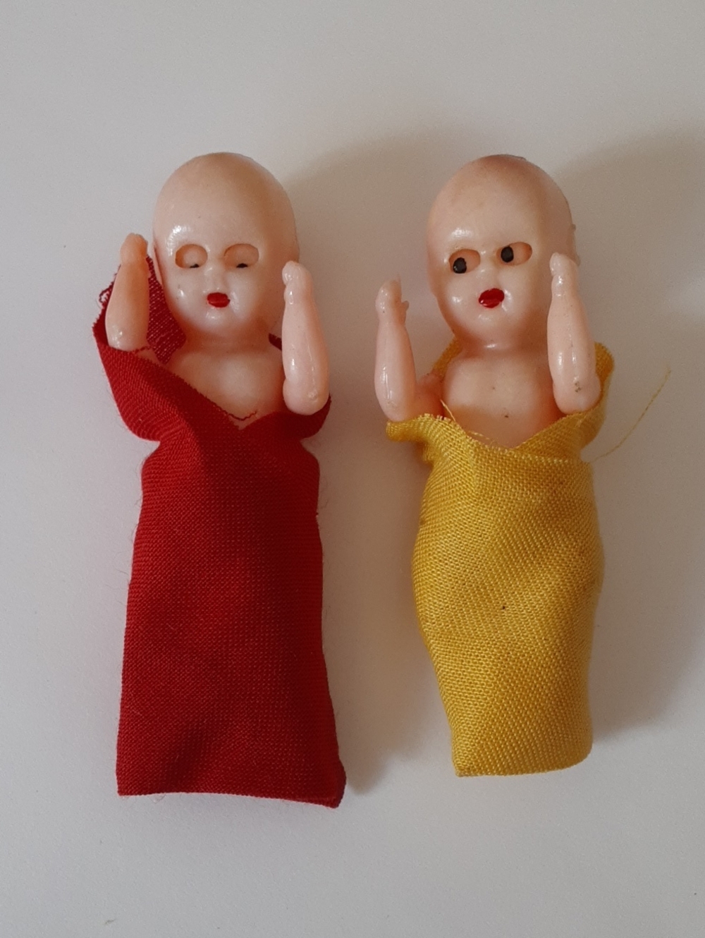VTG tiny plastic dolls with bottles